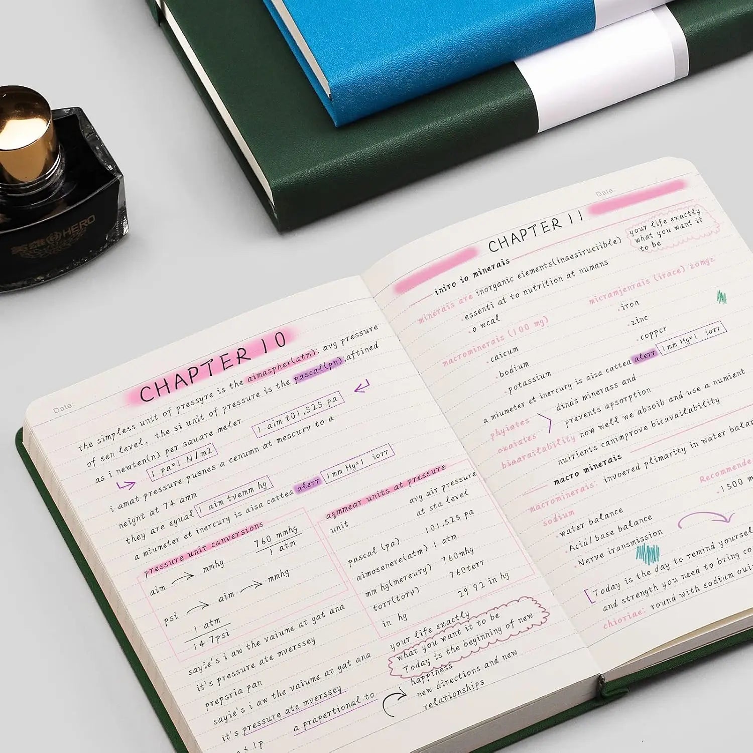 Lined Journal Notebook - 320 Pages, A5 Size, Leather Hardcover, Green, for Writing and Gifts