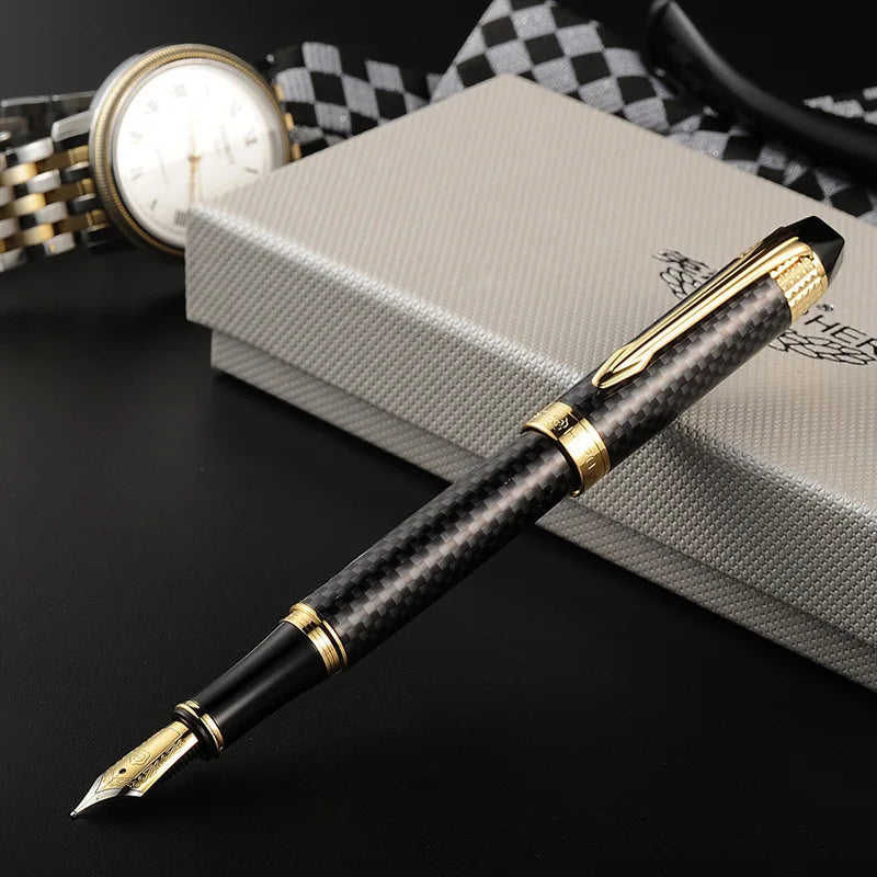 Hero H85 Metal Pen Black Lacquer Package Flower Bright Tip Business Adult Signature Pen Student Ink Practice Calligraphy Pen